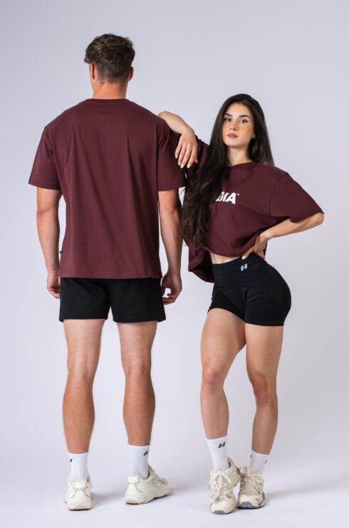 Oversized tričko GYM ESSENTIALS 383 tmavočervené