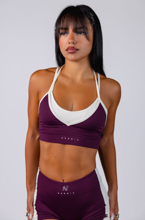 Medium Support Sports Bra BLOCK 97 907 bordo