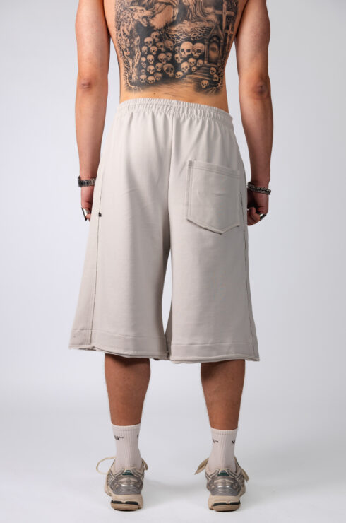 Wide Raw Hem Shorts BLOCK 97 929 light grey