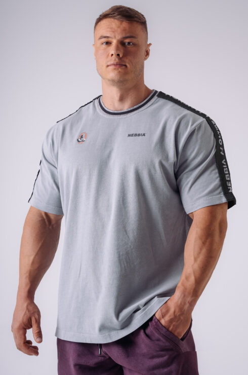 NEBBIA x Olympia Muscle Cover T-shirt 942 light gray