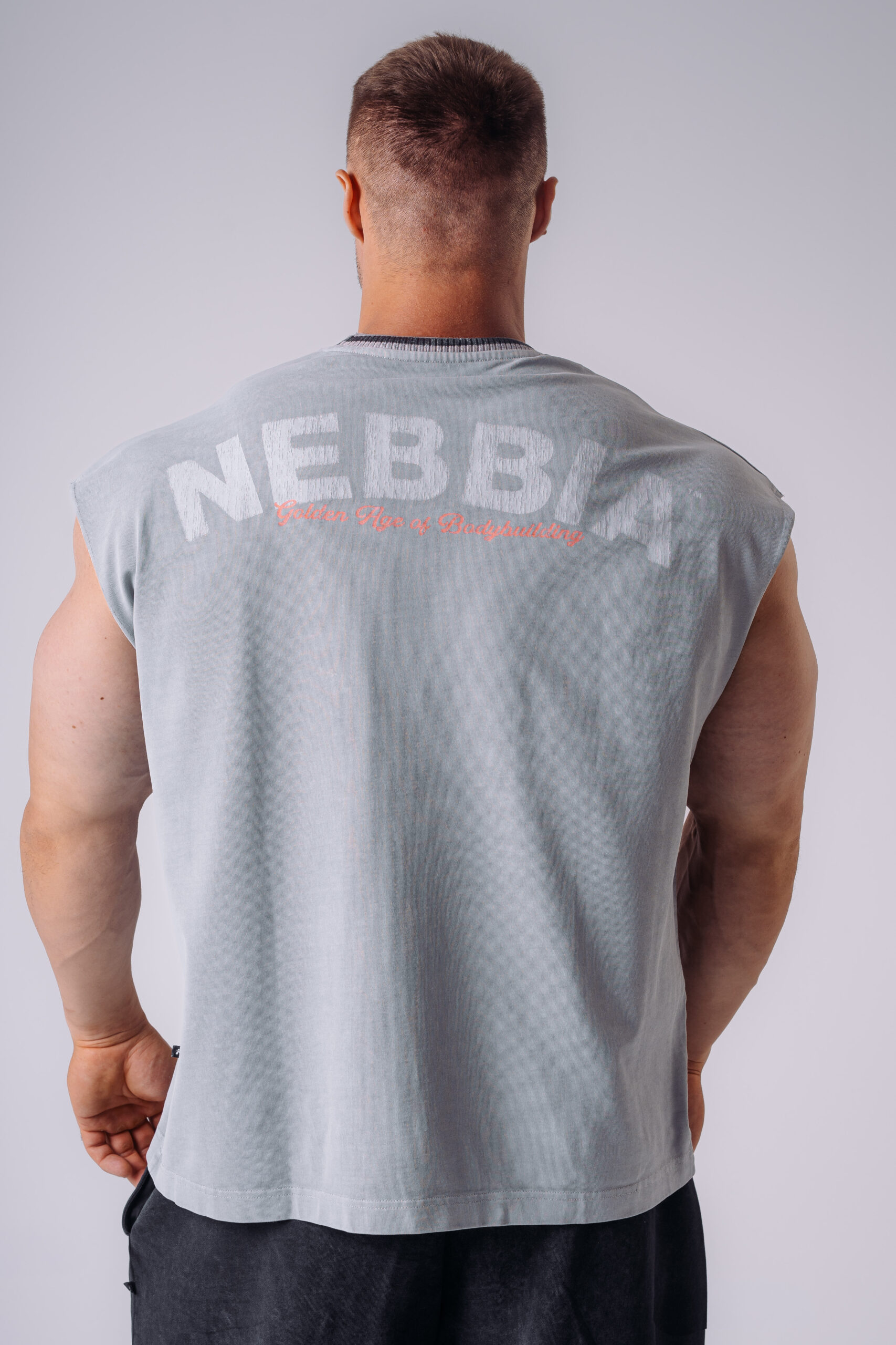 NEBBIA x Olympia Muscle Cover Tanktop 947 Hellgraues – Bild 2