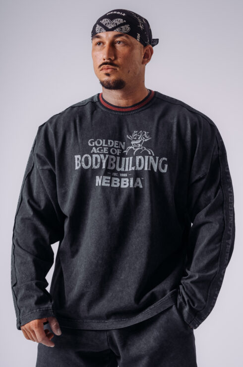 NEBBIA x Olympia tričko s dlhým rukávom cierne black 952