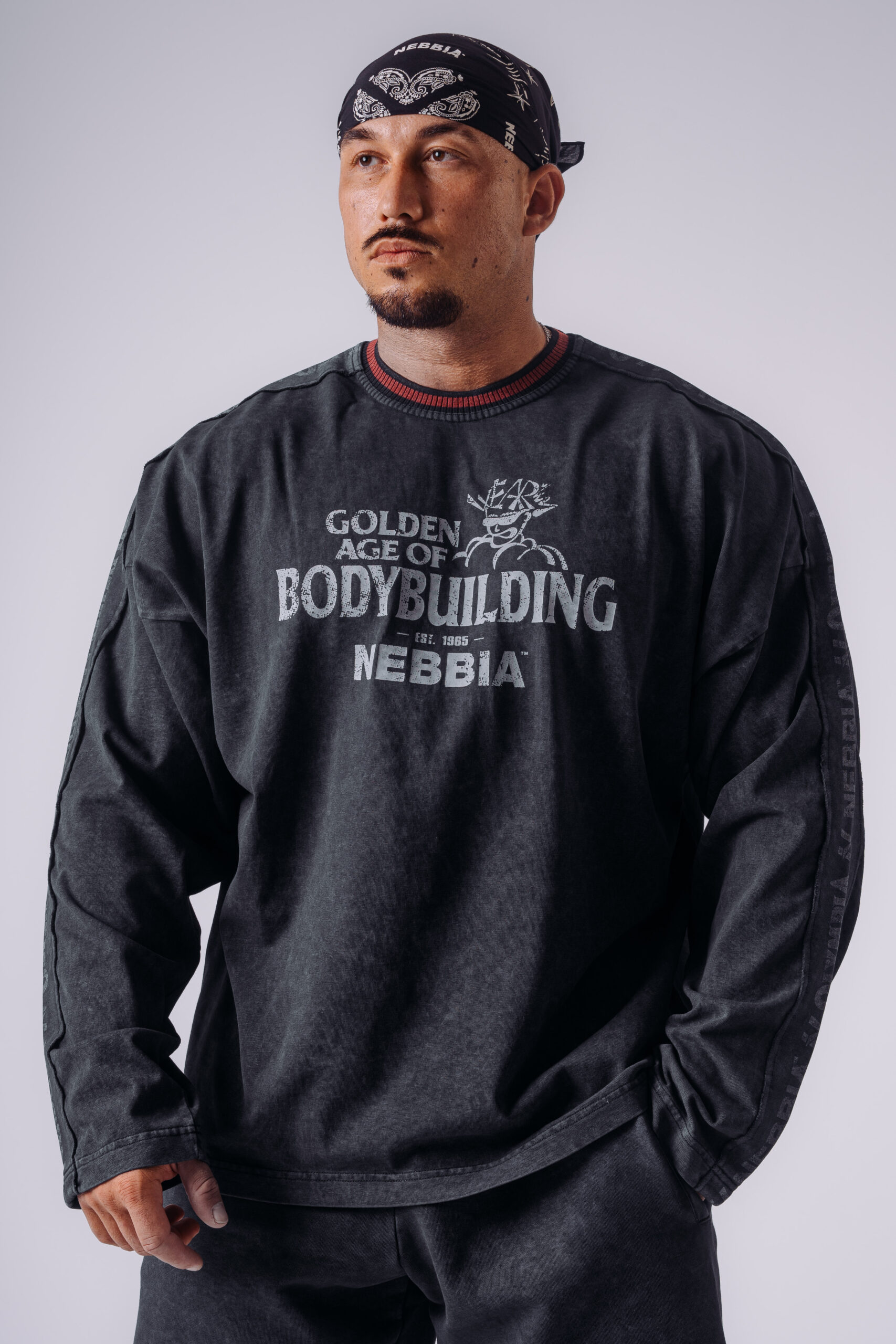 NEBBIA x Olympia tričko s dlhým rukávom cierne black 952