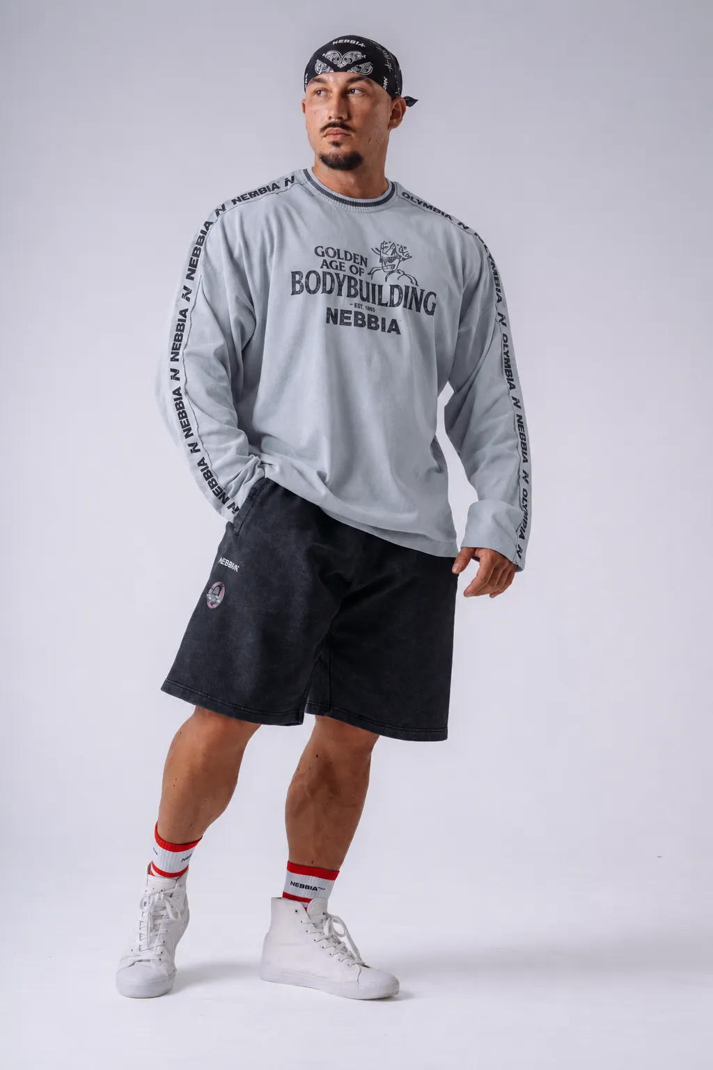 NEBBIA x Olympia Langarmshirt 952 Hellgraues – Bild 3