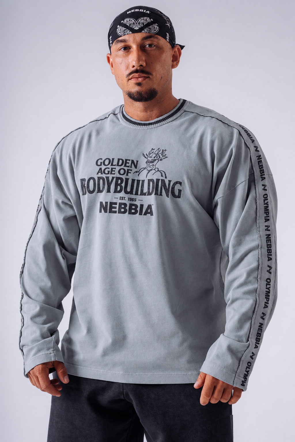 NEBBIA x Olympia Langarmshirt 952 Hellgraues