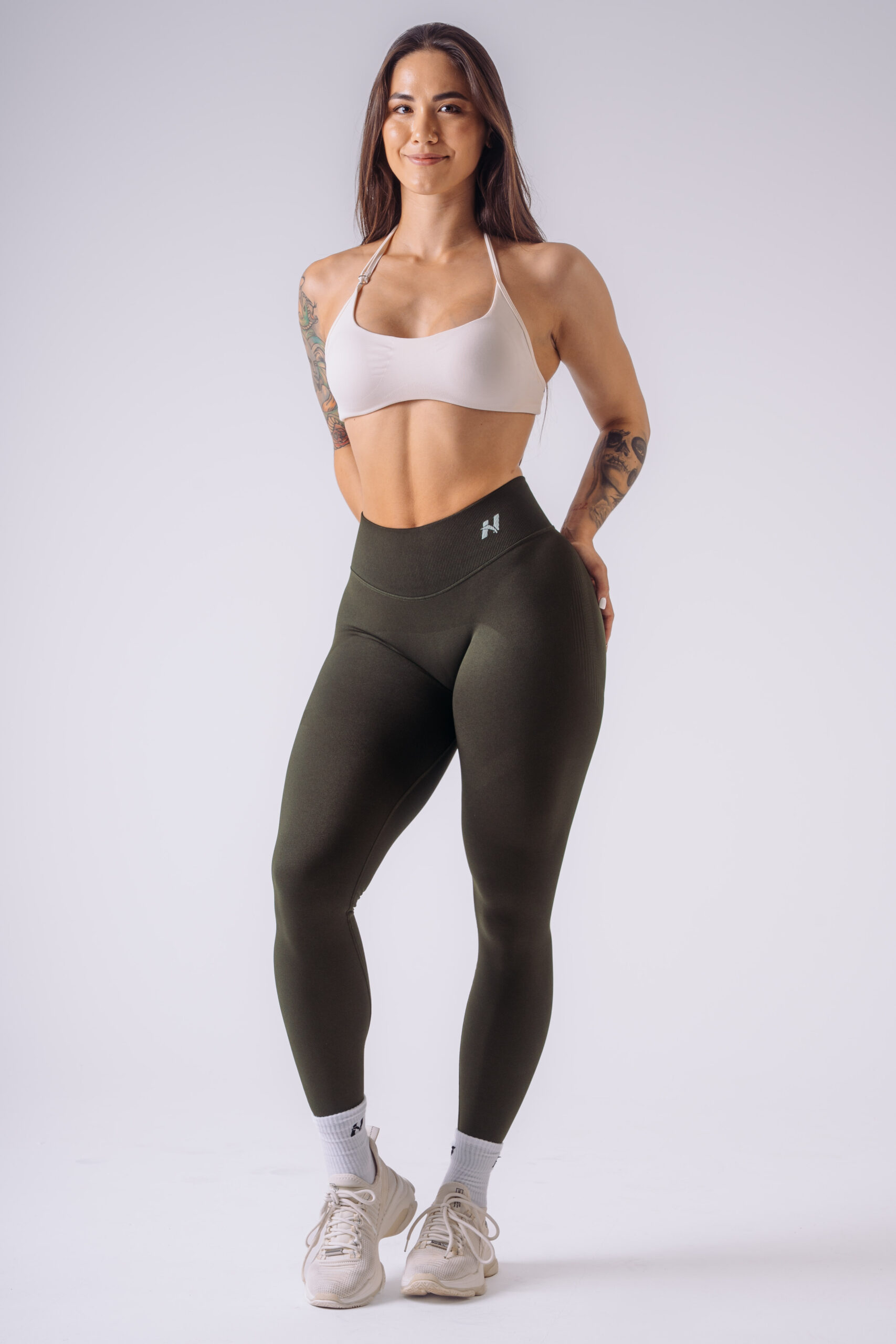 Push-up Leggings mit hohem Bund POWER 888 Dunkelgrüne – Bild 7