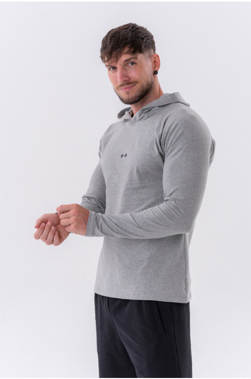 Long-sleeve T-shirt with a hoodie 330 Light grey